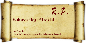 Rakovszky Placid névjegykártya